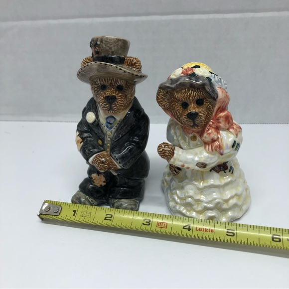 VTG Bearware Pottery Bride Groom Salt Snd Pepper Shakers Edition# 7E/ 2942 TBC98 - Picture 7 of 9
